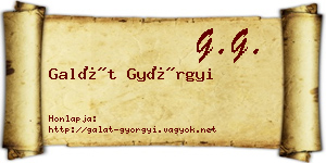Galát Györgyi névjegykártya
